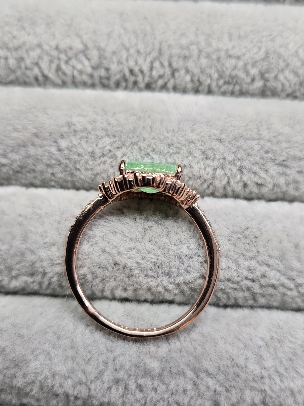 Size 8 Turquoise Ice Crystal Rose Gold Plated Bomb Party Ring